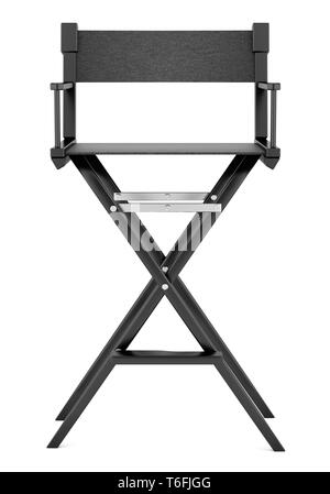 black director`s chair isolated on white background Stock Photo